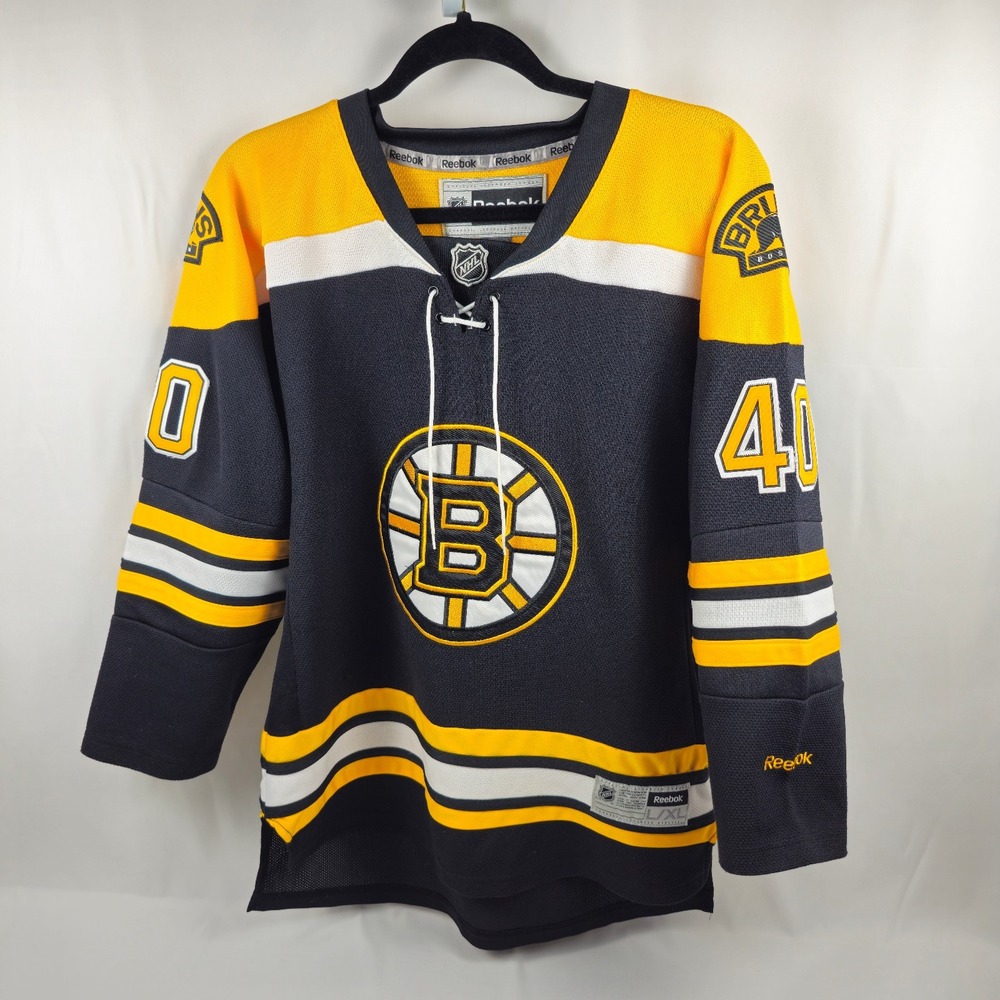 VTG Boston Bruins Jersey ccm Xl Mens Embroidered Black Yellow 90s 20x29 Inches